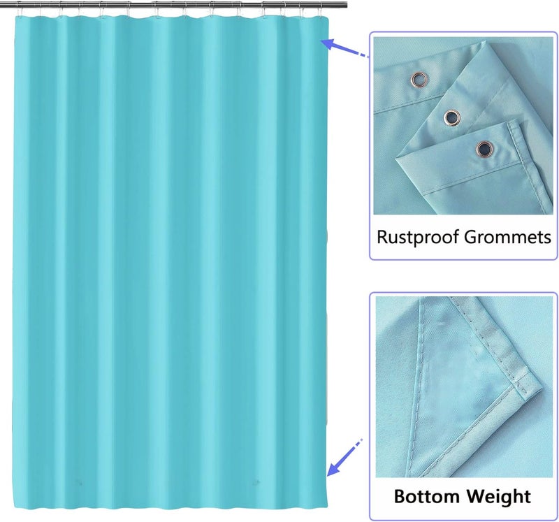 LLSCL Sapphire Blue Fabric Shower Curtain Liner with Magnets, Waterproof Hotel Quality, 72 x 72 Machine Washable - Image 2